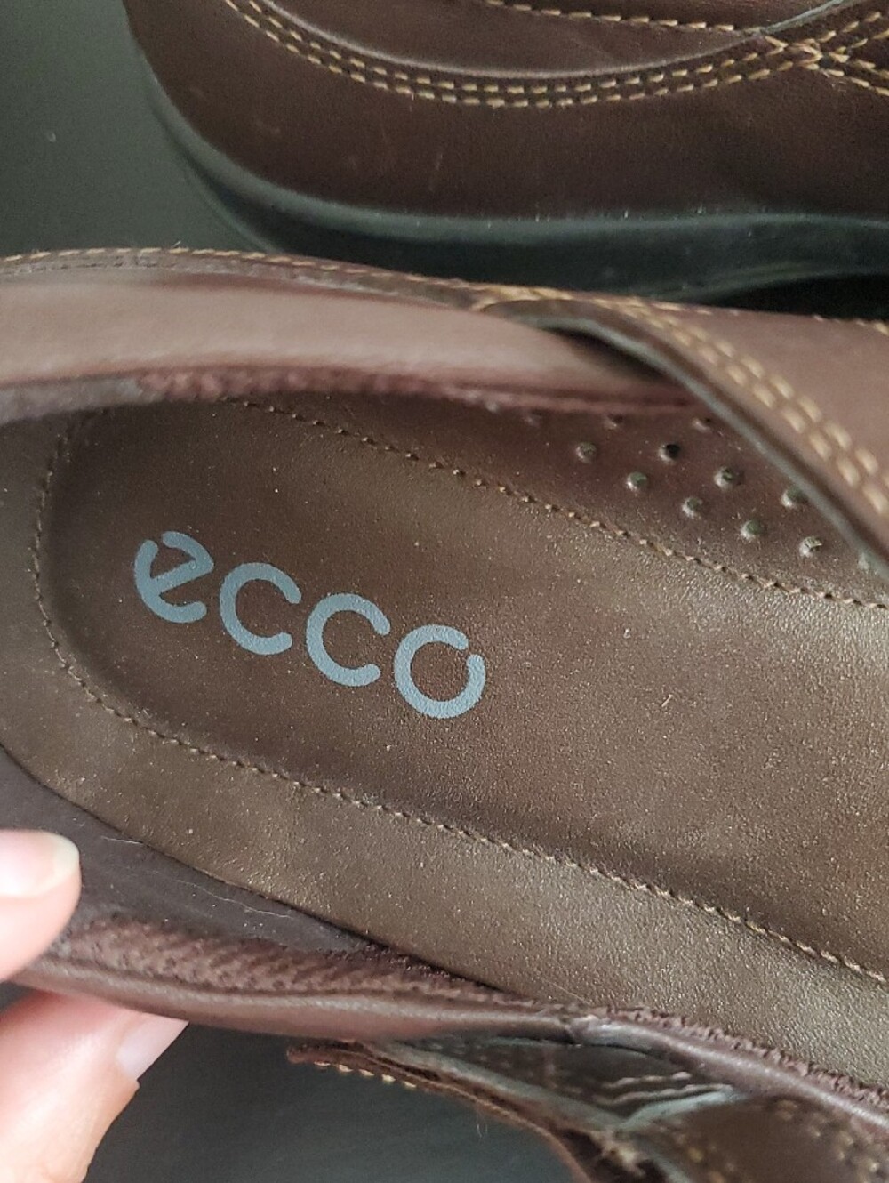 Ecco Women's Dark Brown Mary Jane Flats Sz 6.5 Career Casual Confort Active - Picture 2 of 13